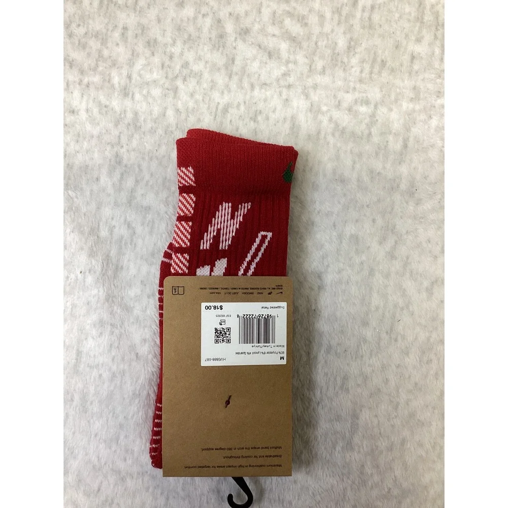 Nike Elite Multisport Crew Socks Red White Green HV6888-687 Mens 6-8/Womens 6-10